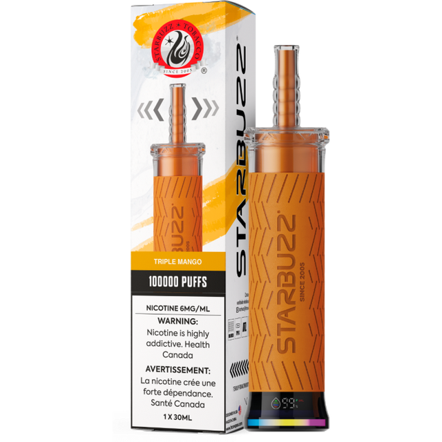 Starbuzz E-Hose 100K Disposable Vape – Triple Mango flavour 6mg 30mL
